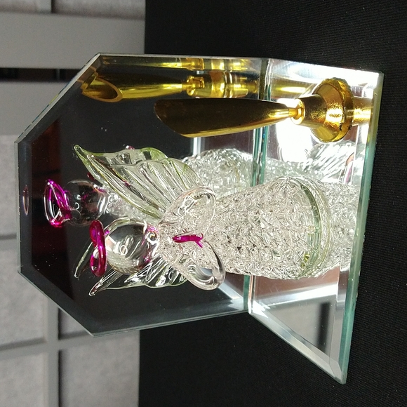 Other - Glass angel/ mirrored pen holder.